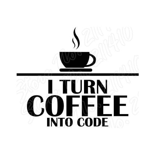 I Turn Coffee Into Code Restaurant Dining Hall Whindow Wall Decal Bedroom Decor Removable Vinyl Art Wall Sticker B142