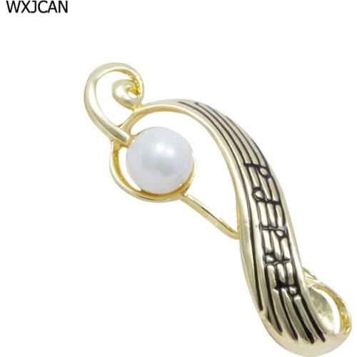 Vintage Small and exquisite simulated-pearl music brooch pins WXJCAN