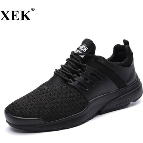 XEK 2018 New Light Running Sneakers For Men Flynitlys Free Racer Elastic Jogging Male White Red Black Trainers Sports Shoes JH48
