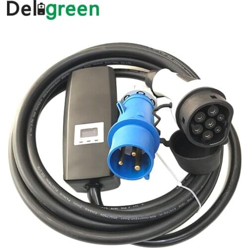 Khons Smart Mode 2 EV charger Tesla adjustable current charging cable 16Amp IEC62196-2 Type 2 Mennekes
