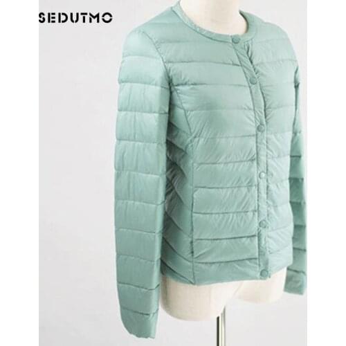 SEDUTMO 2018 Spring Ultra Light Duck Down Jackets Women Plus Size 3XL Coat Winter Short Black Autumn Long Sleeve Jacket ED151