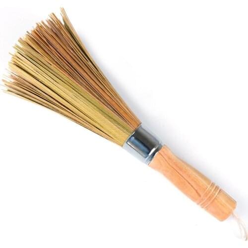 1Pcs Bamboo Pan Brush With Wooden Handle Wok Cleaning Kitchen Multipurpose Restaurant Practical Durable Dish For Home Wash A6O0