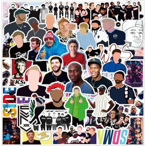 50pcs European and American Sidemen Combination Stickers Waterproof Guitar Laptop Skateboard Luggage Graffiti Sticker Kids Toys