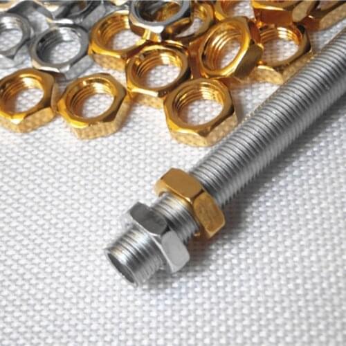 15PCS 3,4,5,6,7mm thick Golden Chrome color M10 Screw Nut Hex Nuts Hexagonal DIY