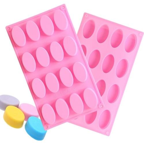 16 Cavity Oval Shape Chocolate Silicone Mold Ice Sweet Candy Jelly Mould DIY Fondant Cake Molds Food Grade Silicone Crafts