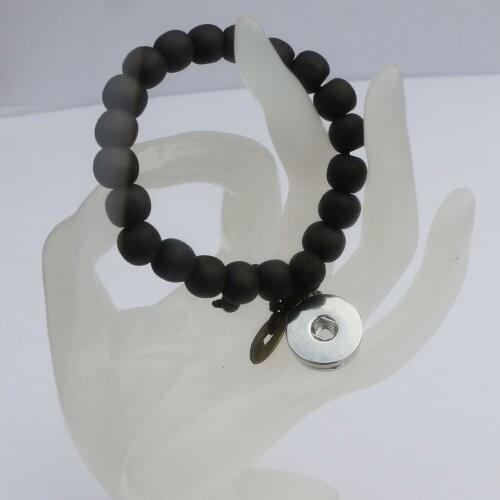 18mm Snap Metal Button Charm Diy Bracelets Lucky Black Wood Beads Coin Buddhist Prayer Bracelet Unisex Bead Buddha Bracelet