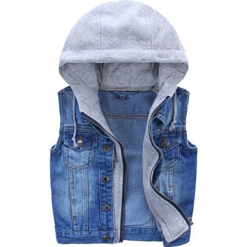 2017 RUSSIA Cowboy hooded vest Baby boy girl han edition cowboy leisure vest