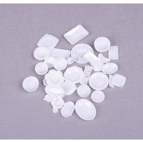 33Pcs Doll Kitchen Acrylic Mini Tableware Accessories Miniatures Cup Plate Dish 1:12 Decor Toys for Kids Girl Gifts For Children