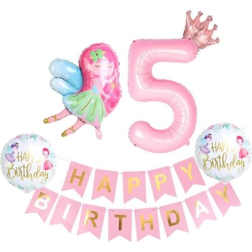 40inch Number Balloon Angle Balloon Happy Birthday Banner Decor Happy Birthday Party Decoration For Girls