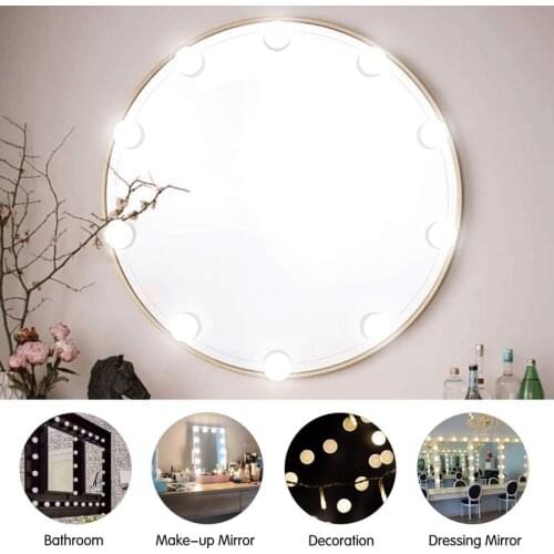 5V LED Makeup Mirror Light Bulb Makeup Vanity Lights USB Wall Lamp 6/10/14pcs Light Bulbs Dimmable Dressing Table Mirror Lamp