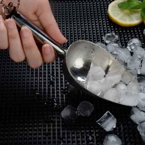 9 Inch Ice Scoop Kitchen Food Candy Scoop Polish Stainless Steel Ice Scoop Food Flour For Bar Commercial Kitchen Tools Bar Tools
