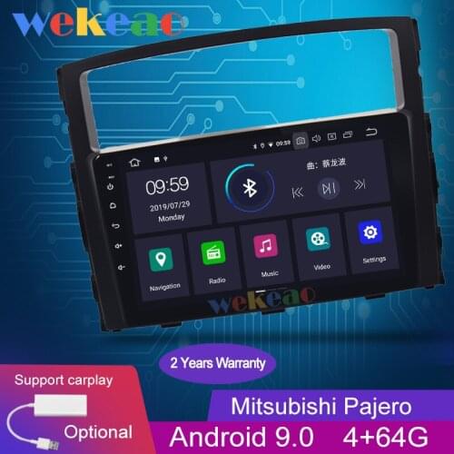 Wekeao Touch Screen 9'' Android 9.0 Car Radio Automotivo For Mitsubishi Pajero V97 V93 Android Auto GPS Navigation 2006-2015
