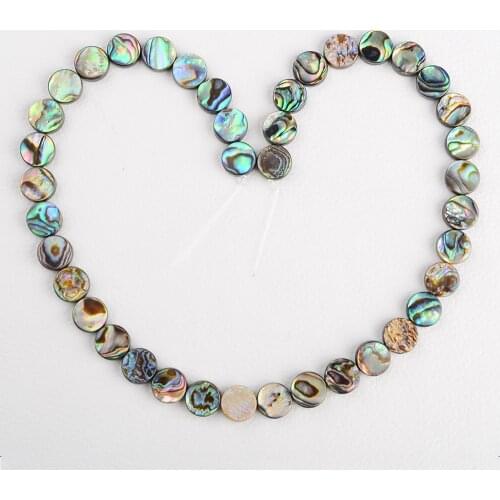 1 Strand 6mm-18mm Coin Natural Paua Abalone Shell Jewelry Making Loose Beads Strand 15"