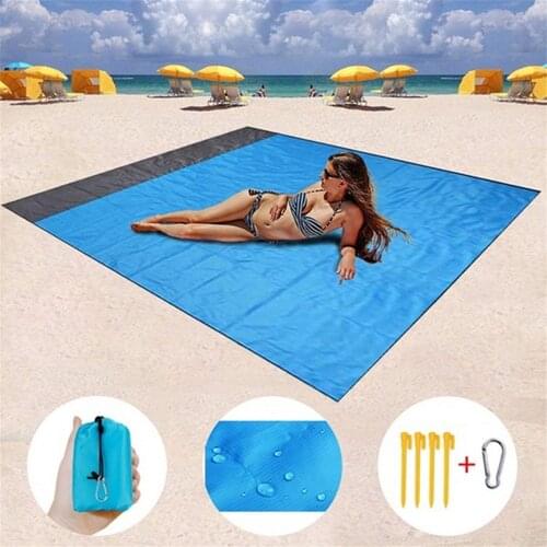 200x210cm Pocket Picnic Waterproof Beach Mat Sand Free Blanket Camping Outdoor Picnic Tent Folding Cover Bedding