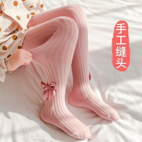 Girl Tights 2021 spring new childrens pantyhose Girls' Leggings Baby cute bow pantyhose thin Tights Pants autumn
