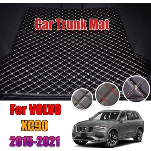 Custom Leather Car Trunk Mats For Volvo XC90 2015-2021 Rear Trunk Floor Mat Tray Carpet Mud