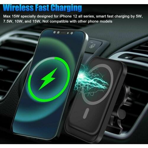 Magnetic Wireless Charger Car Phone Holder For iPhone 12/12 Pro Max Mini MagSafe Support