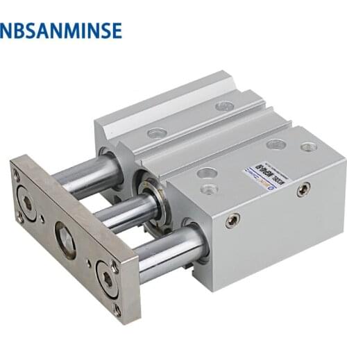 MGPL Bore 63 Compressed Air Cylinder Miniature Guide Rod Double Acting SMC Type ISO Pneumatic Compact Cylinder NBSANMINSE