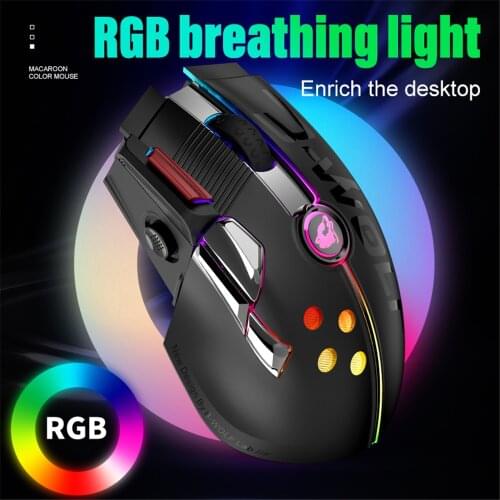 Wireless Mouse 2.4Ghz + wired connection type-c RGB 12000DPI Mouse Wireless Computer LED Backlit Ergonomic Gaming Mouse