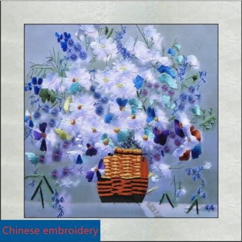 Mural machine embroidered vase living room study office tea restaurant entrance interior decoration painting gift paintingSP0115