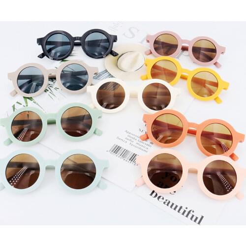 Baby Boys Girls Cute Cartoon Bear Shape Fashion Round Sunglasses Children Vintage Sunglasses UV Protection Classic Kids Eyewear