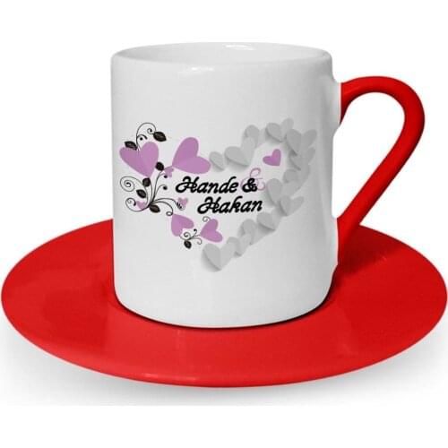 Personalized Valentine 'S Day Themed Red Turkish coffee Cup-27