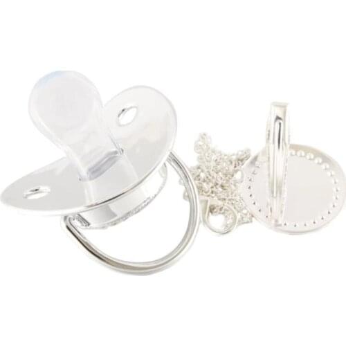 Initial Letters Bling Baby Pacifier Silver 26 Letter Silicone Pacifiers With Rhinestone Pacifier Clip Infant Nipple