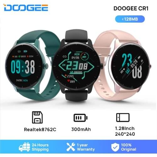 DOOGEE CR1 Smart watch IP68 Waterproof Sports SmartWatch Bluetooth 5.0 Sleep Monitor Fitness Heart Rate Tracker Music Controls