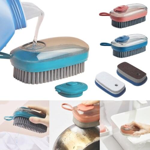Laundry Cleaning Brush Automatically Add Liquid Kitchen Sponge Brush Soft Hair Cleaning Brush Shoe Brush Bathroom Cleaning Brush