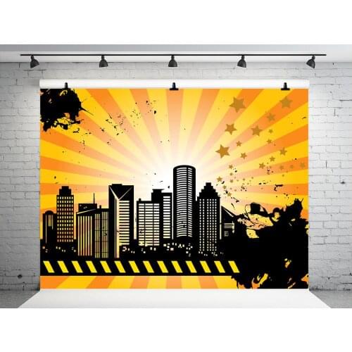 VinylBDS Cartoon City Photography Backdrops Explosion Photo Backdrop Children Backgrounds For Photo Studio Cotton Backdrop