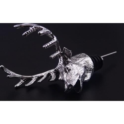 High Quality Deer Head Red Wine Pouring Device Wine Stopper Environmental Alloy Three-dimensional Sika Deer Shape Pouring Device