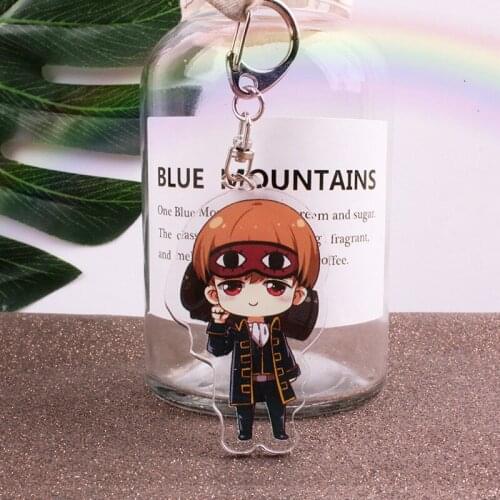 Japanese Anime GINTAMA Keychain Acrylic Cartoon Characters Fans Couples Trinket Bag Backpack Pendant Car Key Accessories Keyring