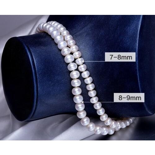 South China Sea Pearl Necklace Chain S925 Silver Button Bright Freshwater Beautiful Gift