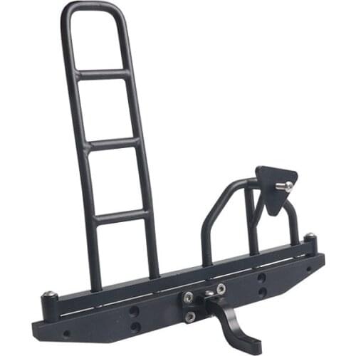 Aluminum Alloy Rear Bumper With Stairs Spare Tire Carrier for 1/10 RC Cralwer Car D90 D110 Upgrade Part
