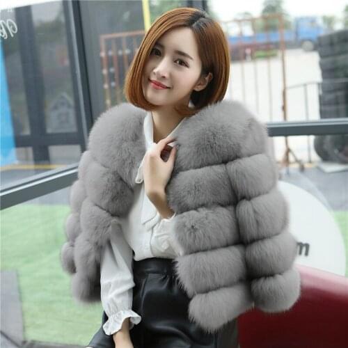 Rf0315 Cropped Fox Fur Coat Women Real Fur Coat Natural Fox Fur Jacket