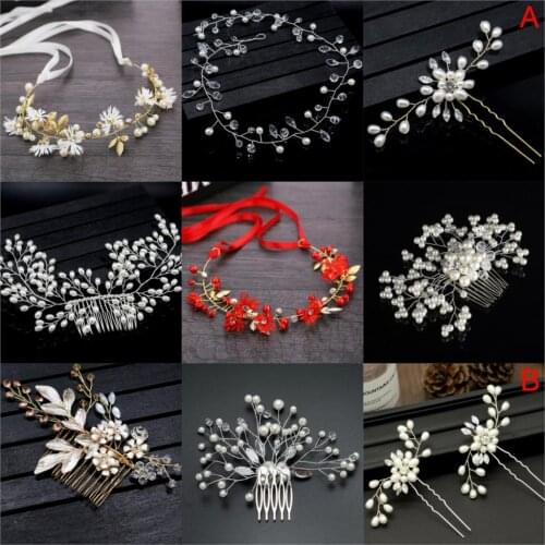 1pcs Beautiful Bridal Hair Comb Wedding Dress Hair Accessories Clip Hair Pins For Women Pearl Jewelry Bride Headdress Ornaments
