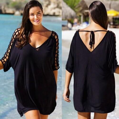 Ladies Summer Blouse Tops Big Plus Size Womens Blouse Beachwear Bikini Beach Wear Cover Up Casual Kaftan