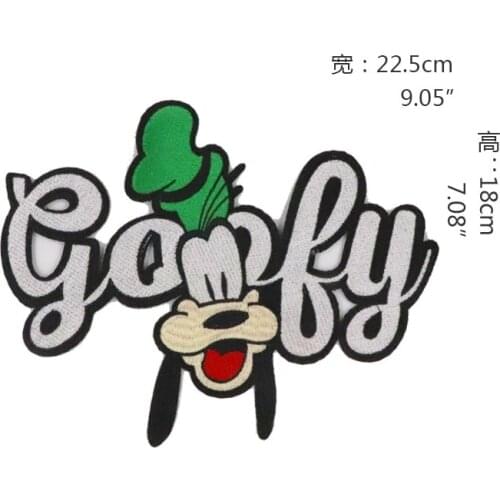 2pcs/set Clothing Accessories Cartoon Goofy Dog EMB Applique Sew On Patch DIY Embroidered Cutie Cartoon Dog Alphabet Applique