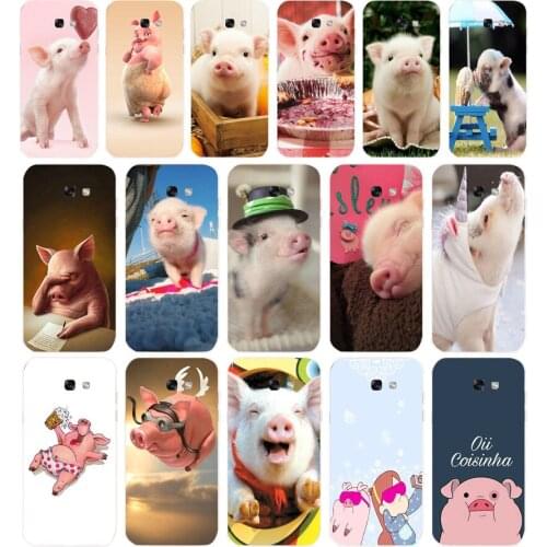 28Cute Little Pink Pet Pig Luxury Soft Silicone Tpu Cover phone Case for Samsung Galaxy A5 2015 2016 A7 2017 A8 Plus A9 2018 A80