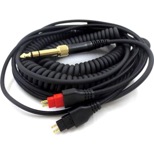3.5mm+6.35mm Adapter Stretchable Spring Audio Cable For Sennheiser HD660S HD650 HD600 HD580 Wired Music Headphones