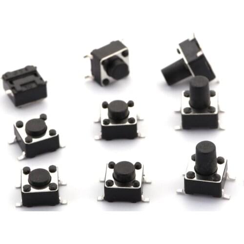 6x6xH=4.3/5.0/6.0/7.0/7.5/8.0/8.5/9.0/10.0mm High 4Pin SMT SMD Patch Tactile Tact Push Button Micro Switch Self Reset