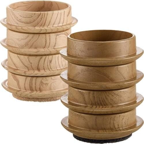 8 Pieces Felt Floor Cups 4.5 cm Round Furniture Felt Castors Non Slip Floor Protector for Chair Legs Furniture Retail
