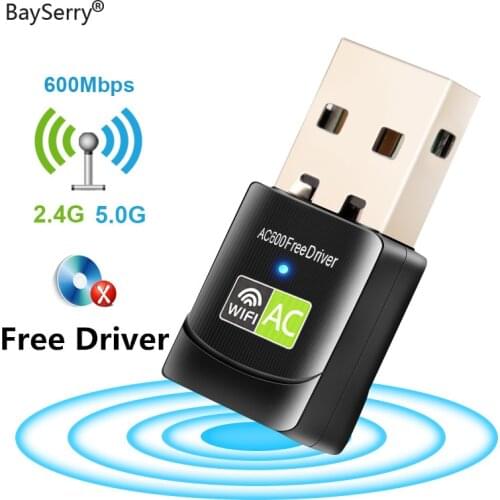 Free Driver USB Wifi Adapter 600Mbps Wireless Adapter 2.4G 5GHZ USB Ethernet For PC Mac OS Wi-Fi Receiver Adapter Antenna Dongle