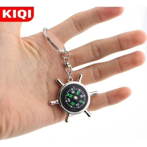 Zinc Alloy Keychain Survival Compass Key Chain Outdoor Camping Hiking Pocket Compass Universal Key Ring Holder Accessories