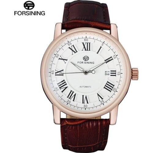 FORSINING Men Watches Luxury Roman numerals Auto Mechanical Watch Complete Calendar Clock Relogio Masculino