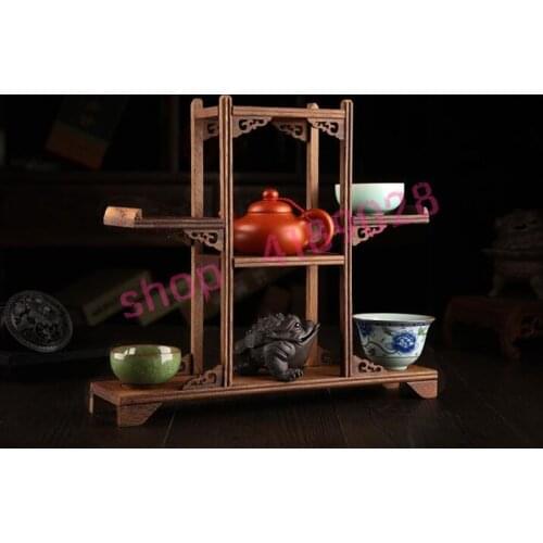 Solid wood chicken wing wood, Tree-shaped curio shelves, ornament pendulum rack