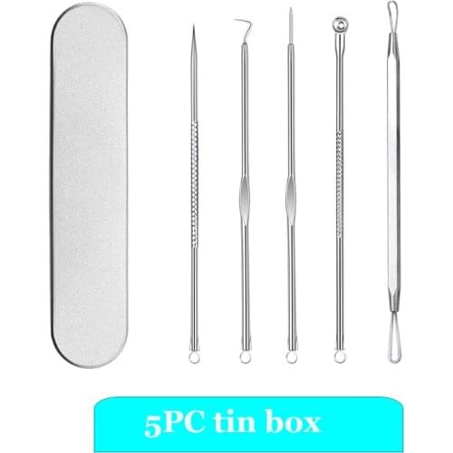 5Pcs/set Acne Needle Blackhead Comedone Pimple Squeeze Remover Tool for Face Skin Care Facial Pore Cleaner Beauty Care