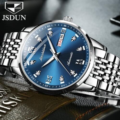 JSDUN Hot Selling Mens Watch Automatic Mechanical Watch Diamond Luxury Watch Waterproof Date Mens Watch Relogio Masculino 8904