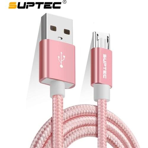 SUPTEC Fast Charging Micro USB Cable 1M 2M 3M Nylon Braided Snyc Data Cord for Android Xiaomi Samsung Sony Mobile Phone Charger