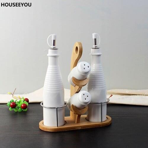 Creative Ceramic Seasoning Container Set Decorative Porcelain Gravy Boats Kitchen Tools Gadgets Dining Table Utensil Accessories